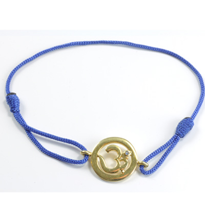 Chakra Aum Armbånd med Safir - Forgyldt 14mm