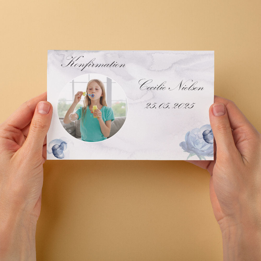Konfirmationsindbydelse - Design 7 med Konvolutter
