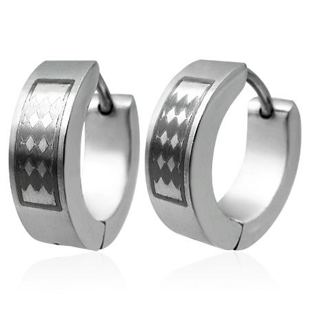 Stål Hoops øreringe til mænd - Ø13mm - Pr. par