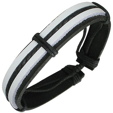 Tofarvet justerbart læderarmbånd - perfekt til alle!