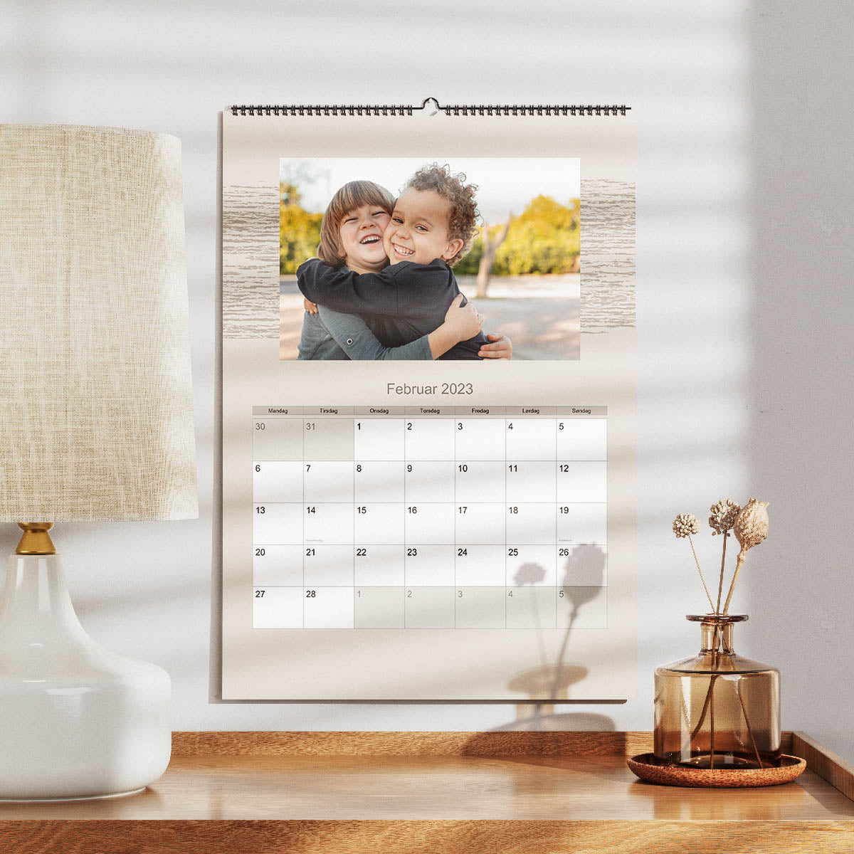 Rustik Fotokalender - Standard Design til Planlægning