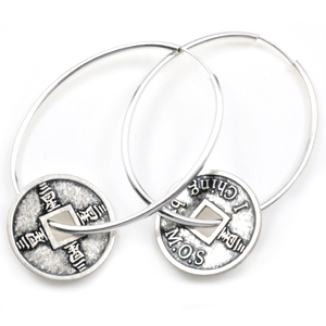 Øreringe med I Ching Mønt - 63mm - By M.o.s - La Chance®