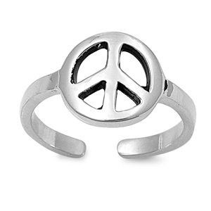 Justerbar Tåring med Peace Tegnet i 925 Sterling Sølv