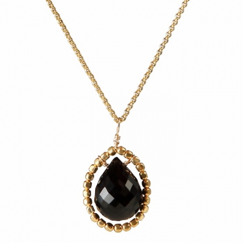 Vedhæng i Onyx med Kæde - Elegant Design til Tilbud