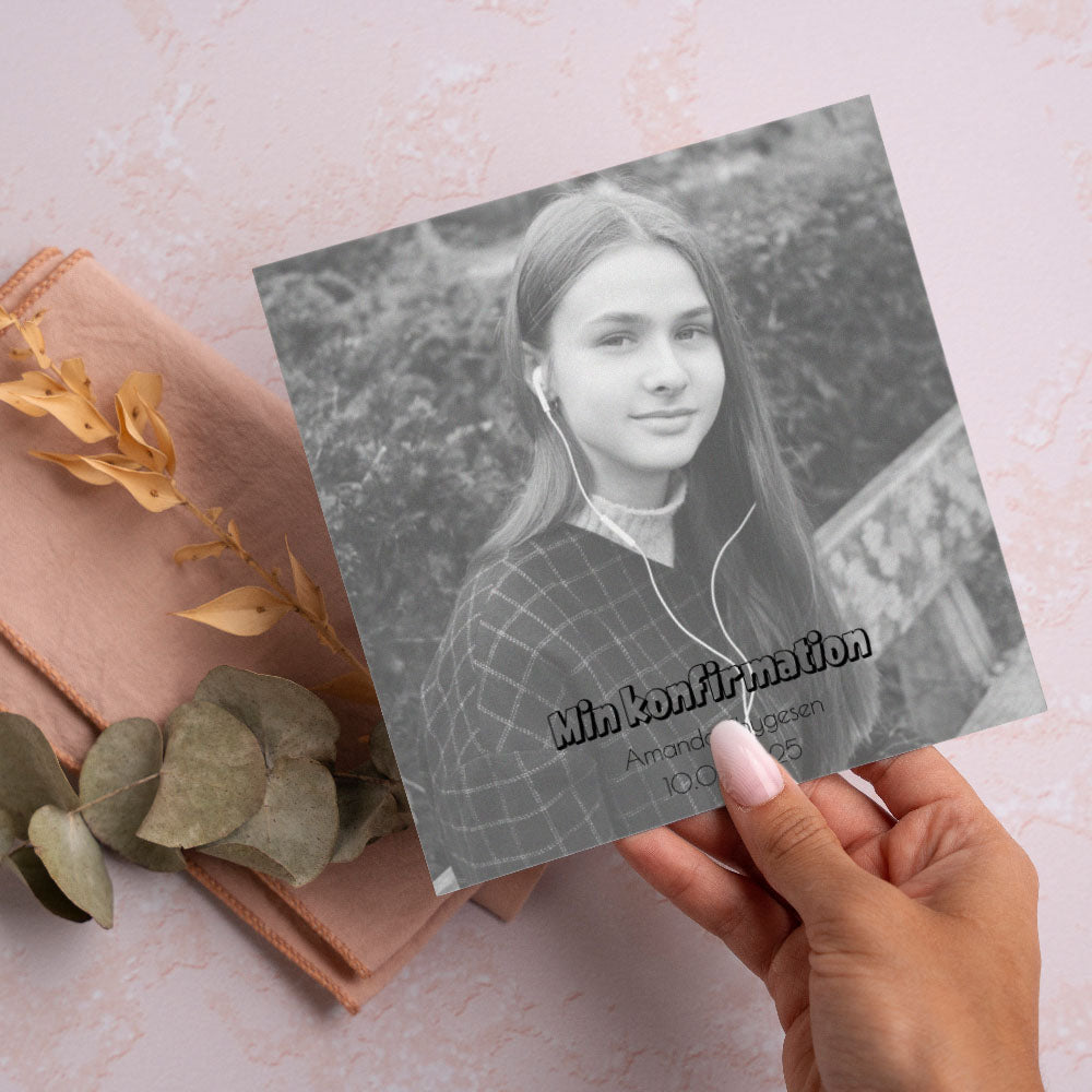 Personlige Indbydelser til Konfirmation - Design 5