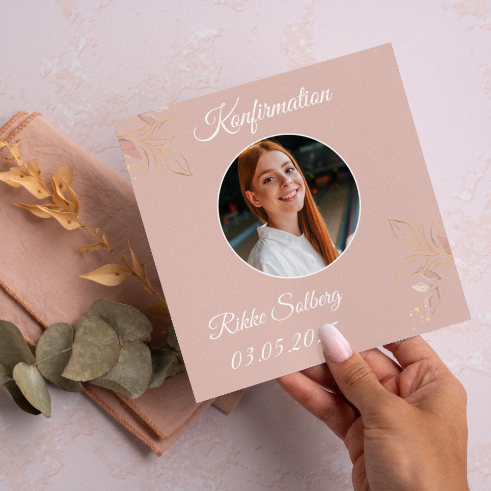 Indbydelser til Konfirmation - Design 3 med konvolutter