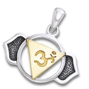 Chakra Vedhæng Ajna - Pinealchakraet i Sølv med Guld 23mm