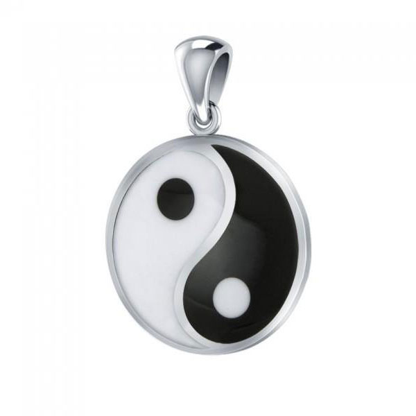 Yin Yang Vedhæng i Sølv - 24mm Uden Kæde