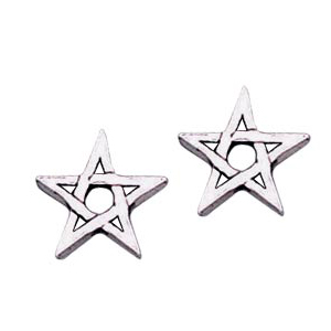 Pentagram Ørestikker i Sølv - 925 Sterling - Pr Sæt