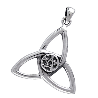 Vedhæng med Triquetra og Pentagram - 31mm U/kæde