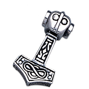 Thors Hammer Vedhæng i Sølv - 23mm U/kæde