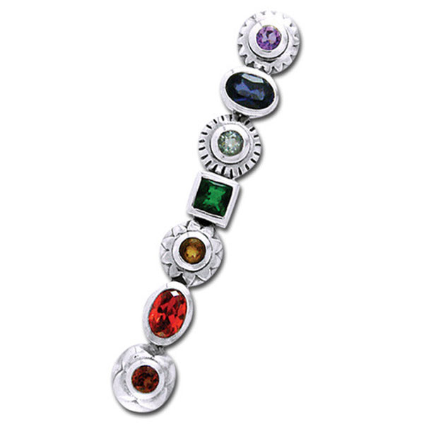Chakra Vedhæng i Sølv med Zirkonia - Spirituelt Design