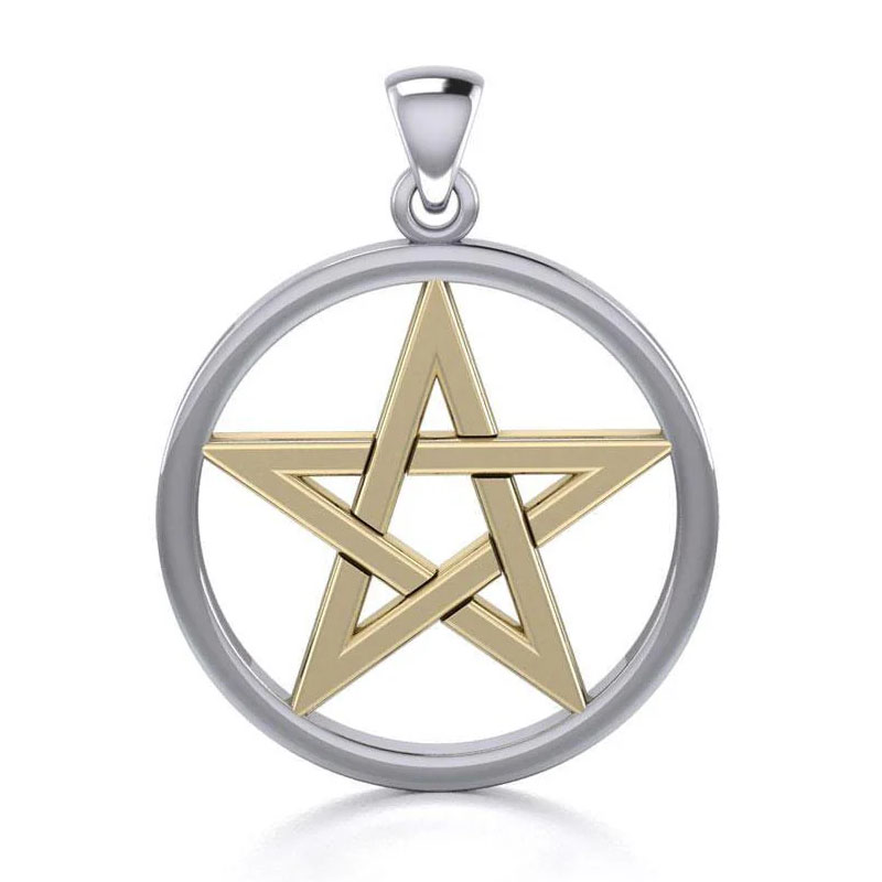Pentagram Vedhæng i Sølv - 37mm U/kæde