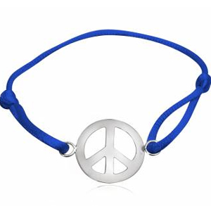 Justérbart Armbånd med Peacetegn i Sølv - Tilbud!