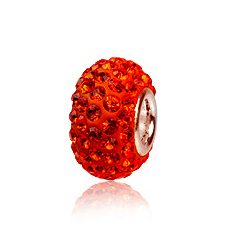 Charm Led med Swarovski Krystaller i Sølv - Flot Design!