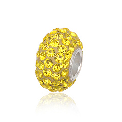 Charm Led med Gule Swarovski Krystaller - Elegance til Armbånd