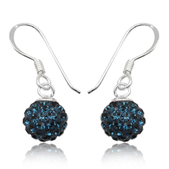 Sølv øreringe med Swarovski krystaller - Pr. par