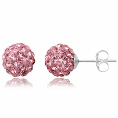 Swarovski Krystal Ørestikker i Sølv - 8mm - Pr. Par