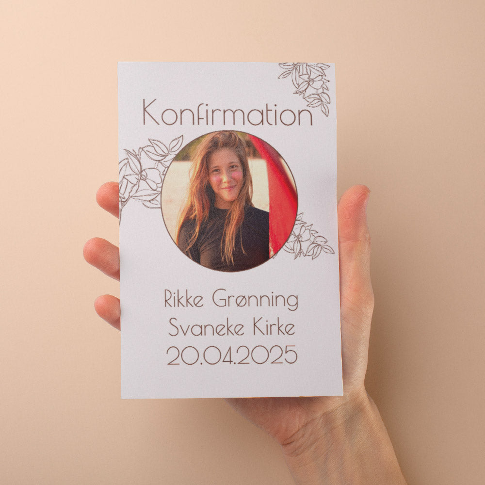 Personlige Indbydelser til Konfirmation - Design 6