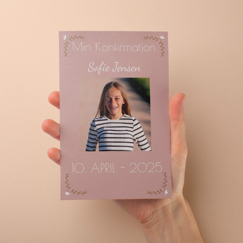 Indbydelse til Konfirmation – Design 8 med Konvolutter