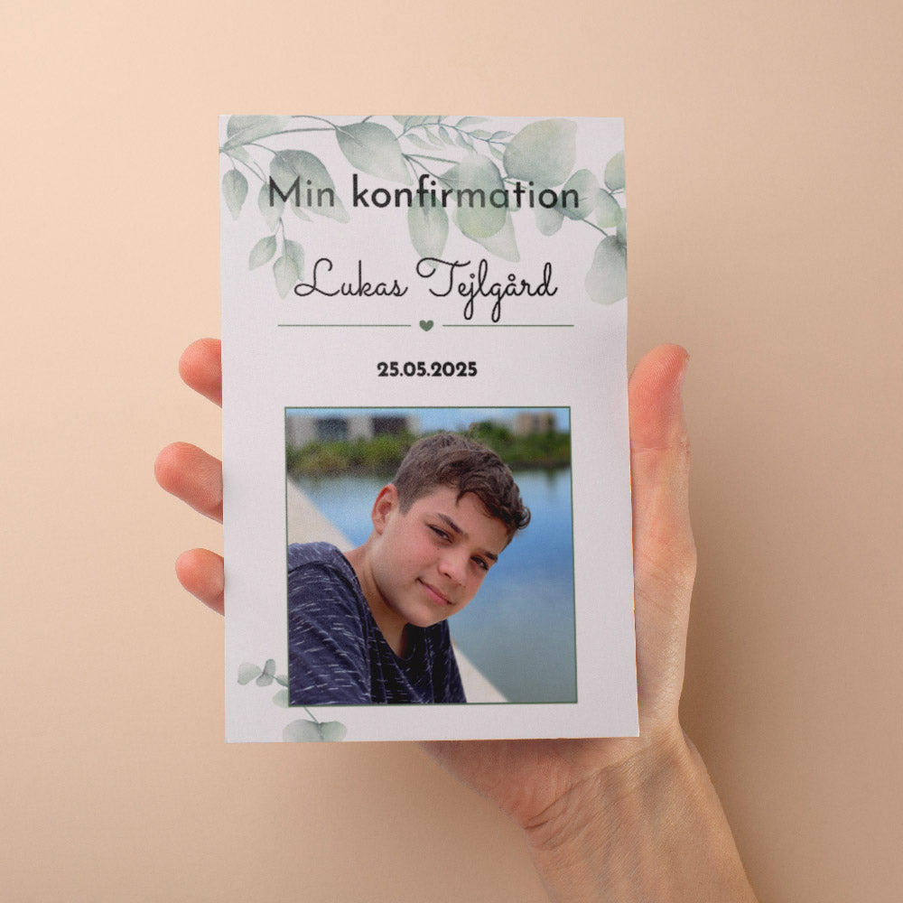 Indbydelser til Konfirmation - Design 2 med Konvolutter