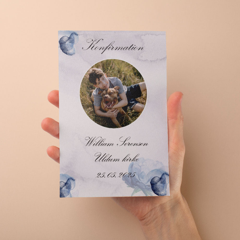 Indbydelse til Konfirmation - Design 7 med Konvolutter