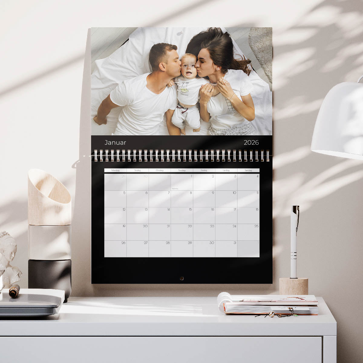 Grundlæggende Kalender - Sort - Dobbeltsidet