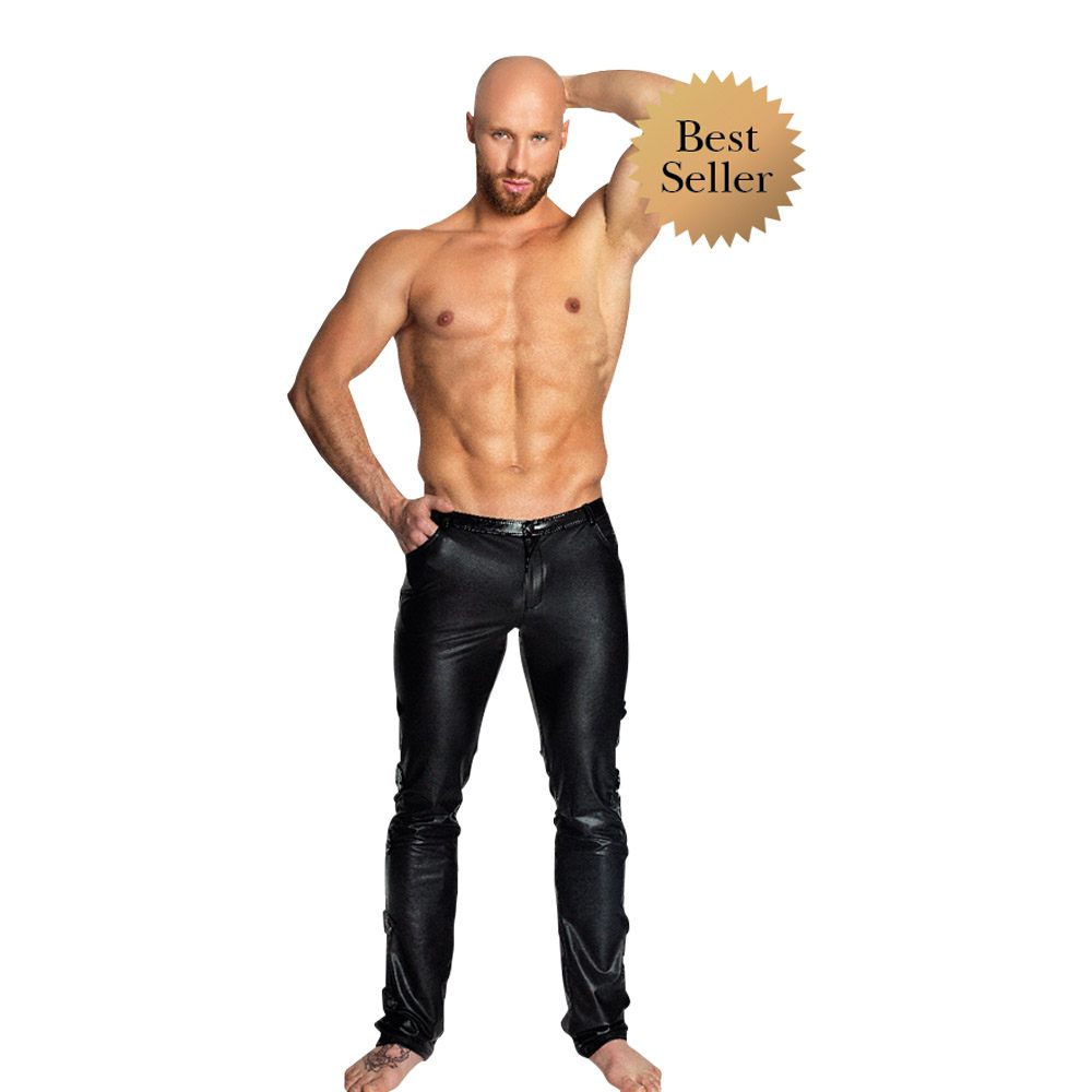 Noir Handmade Lange Brukser Med Wetlook-5xl