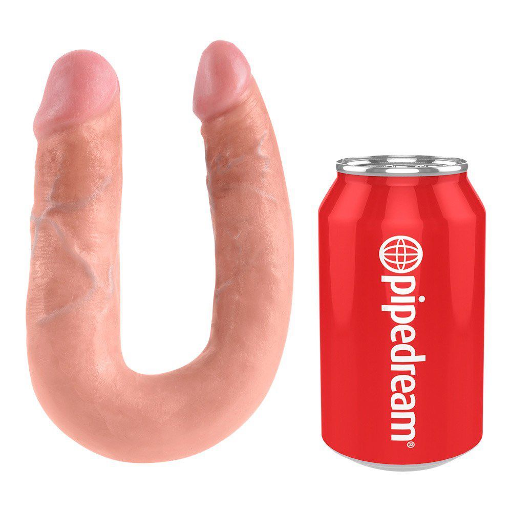 King Cock U-shaped Double Trouble Medium - Lys Hudfarve