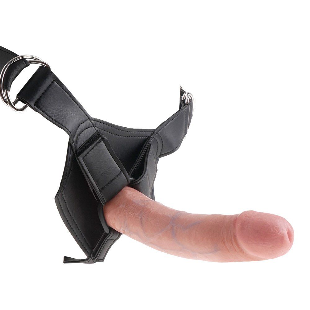 King Cock Strap-on Harness M/8â Dildo - Lys Hudfarve
