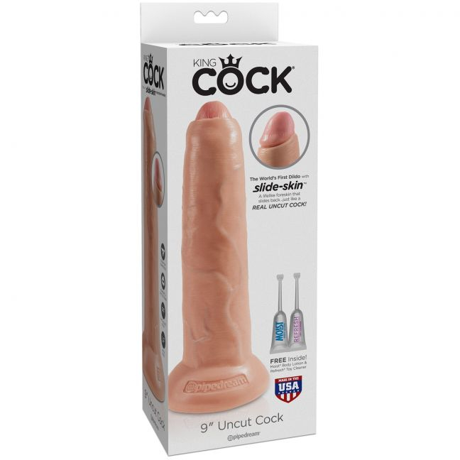 King Cock Uncut Realistisk Dildo 23 Cm
