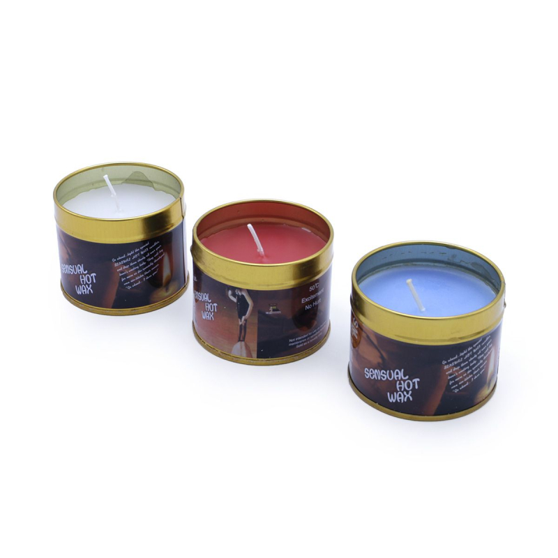 Sensuel Hot Wax Stearinlys Sæt Med Hvid/rød/blå