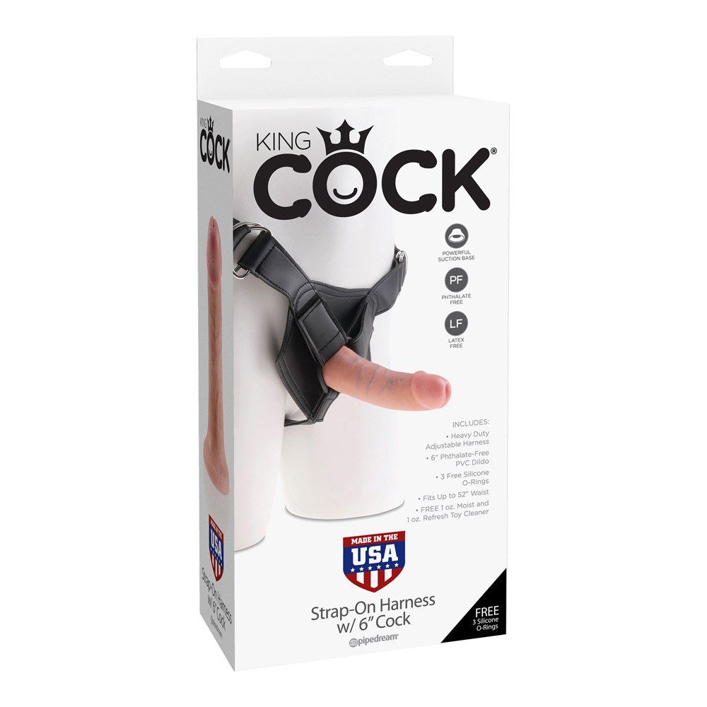 King Cock Strap-on Harness M/6â Dildo