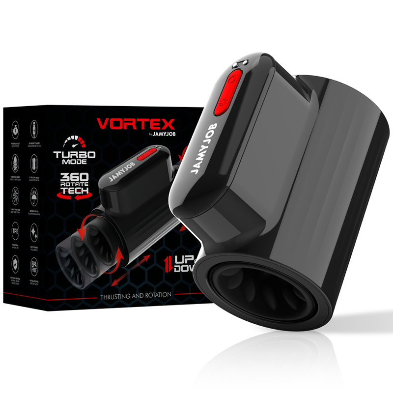 Vortex Jamyjob 360 Turbo Masturbator Med Fremstød & Rotation