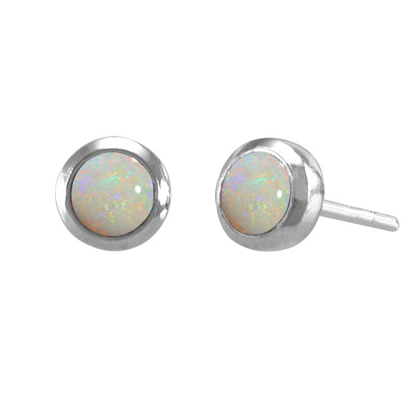 ørestikker Med Opal - ø6mm - Pr Par