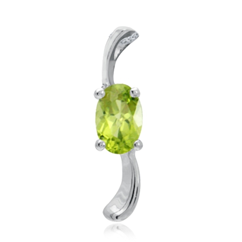 Vedhæng Med Peridot - 17mm - M/kæde