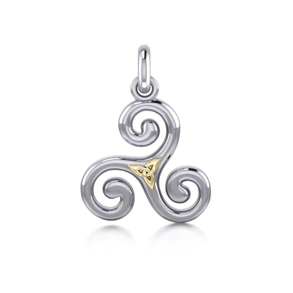 Vedhæng Triskele Og Triquetra - Treenighedssymbolet - 24mm - U/kæde