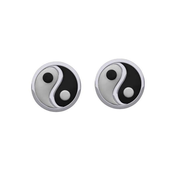 Yin Yang ørestikker - ø8,5mm - Pr Par