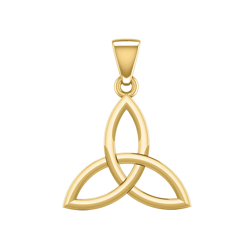 Vedhæng Med Triquetra - Treenighedssymbolet - 23mm - U/kæde - Forgyldt - 14 Karat Guld
