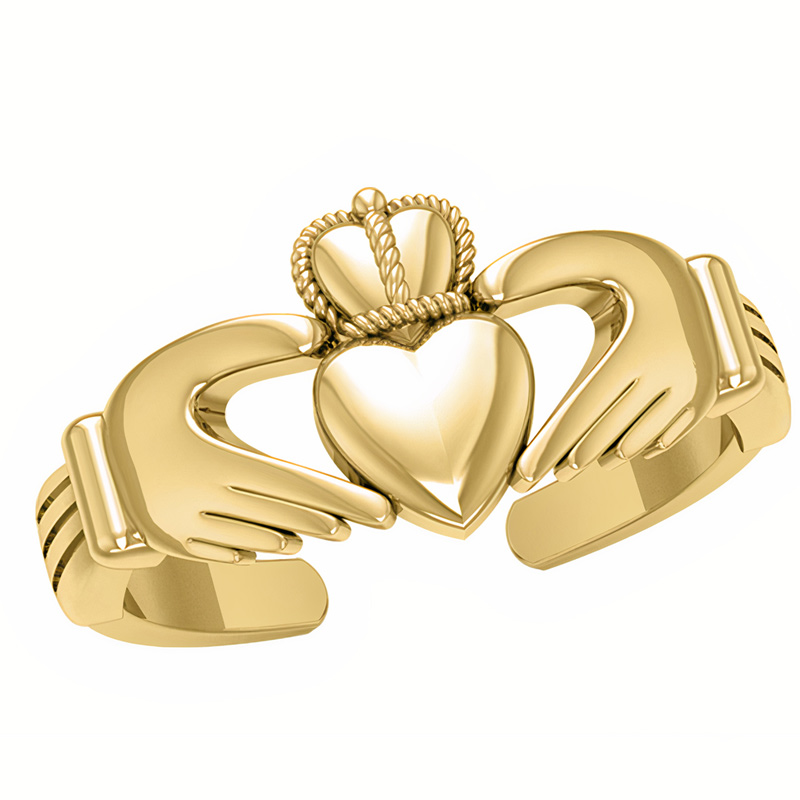 Tåring Med Claddagh Symbolet - Forgyldt - 14 Karat Guld