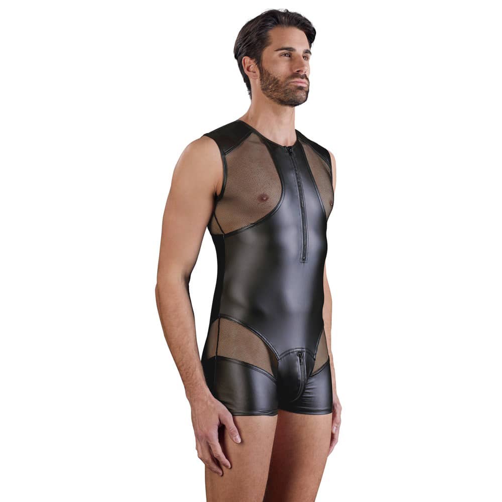 Nek Sort Jumpsuit Til Mænd I Mat Look - S