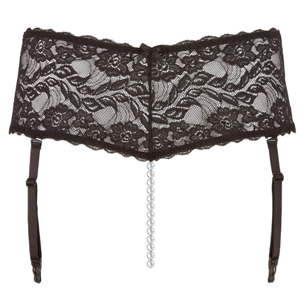 Cottelli Curves Hofteholder Sort Med Perlesnor - Xxxl