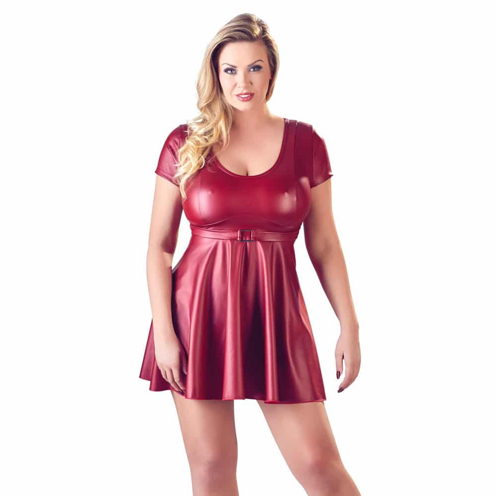 Cottelli Rød Wet-look Babydoll - Xxl