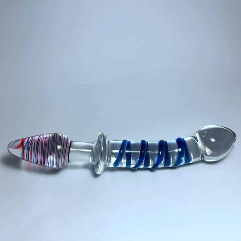 Celestials Glas Dobbelt Dildo Med Anal Plug