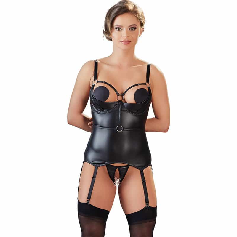 Cottelli Nora Bondage Corsage Med Manchetter - M