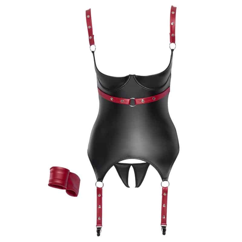 Cottelli Bondage Cupless Sæt Wet-look - S