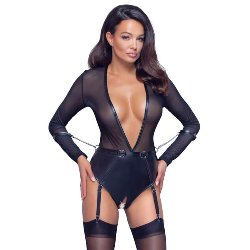 Cottelli Bondage Taylor Bundløs Bodystocking Sort - S