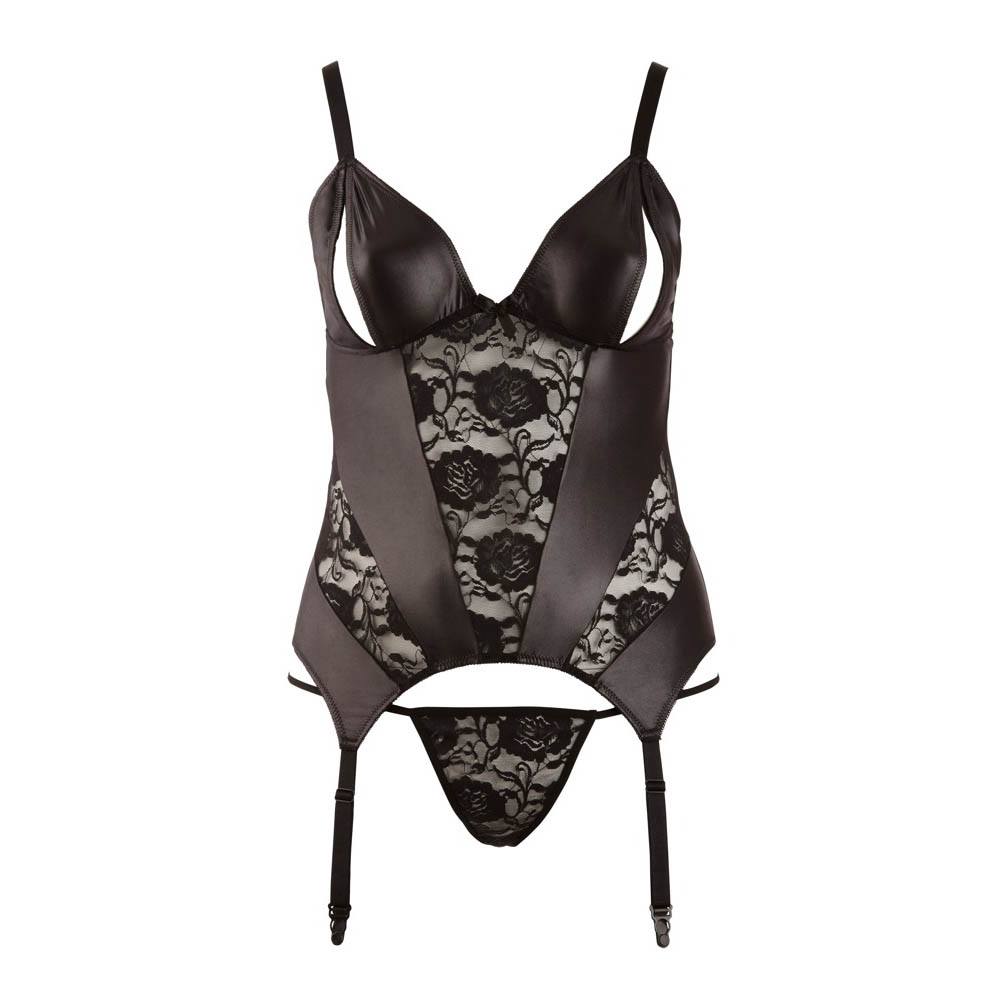 Cottelli Curves Corsage Sæt Sort - Xl