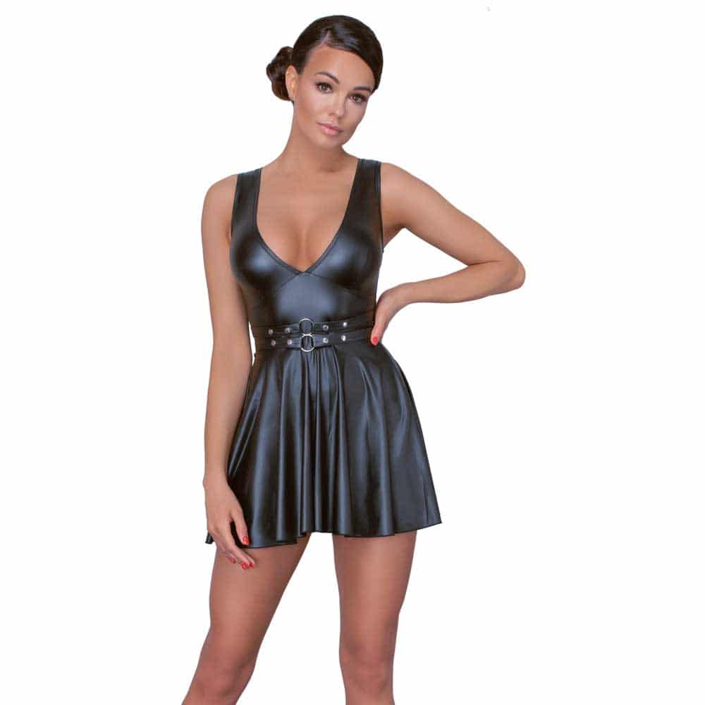 Cottelli Party Kjole I Mat Wet-look - S