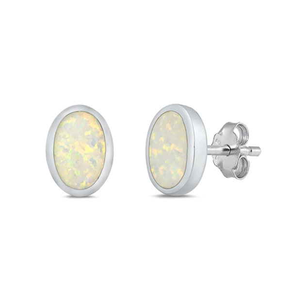 ørestikker Med Opal - 4.5 X 6 Mm - Pr Par